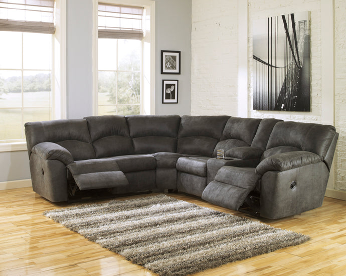 Ashley Tambo Pewter 100% Polyester Reclining Upholstery - 2740 Series