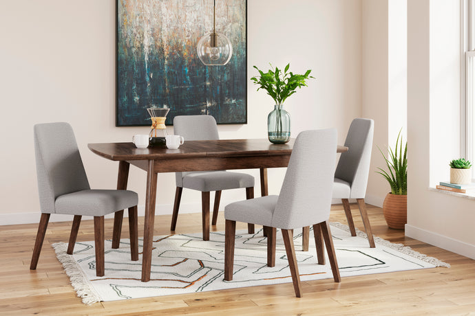 Ashley Lyncott 5 Piece Ext. Dinette w/ Padded Chairs, Butterfly Leaf - Item #6131