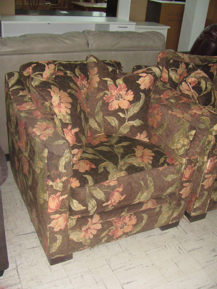 (2) Floral Fabric Chairs - Item #UC8913-2
