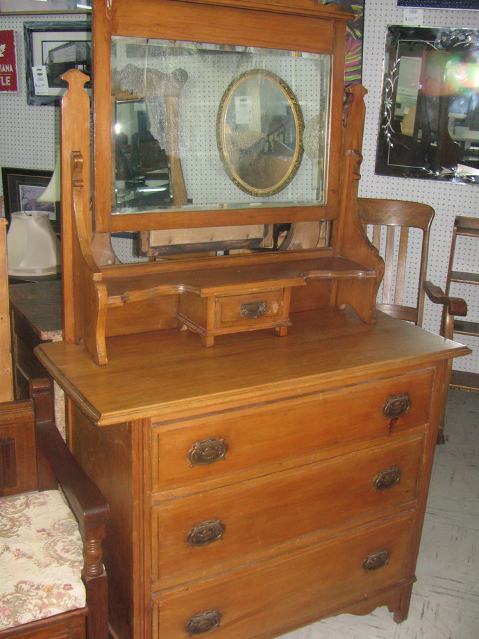 Antique Dresser w/ Bookcase Mirror- Item #UC8891-18