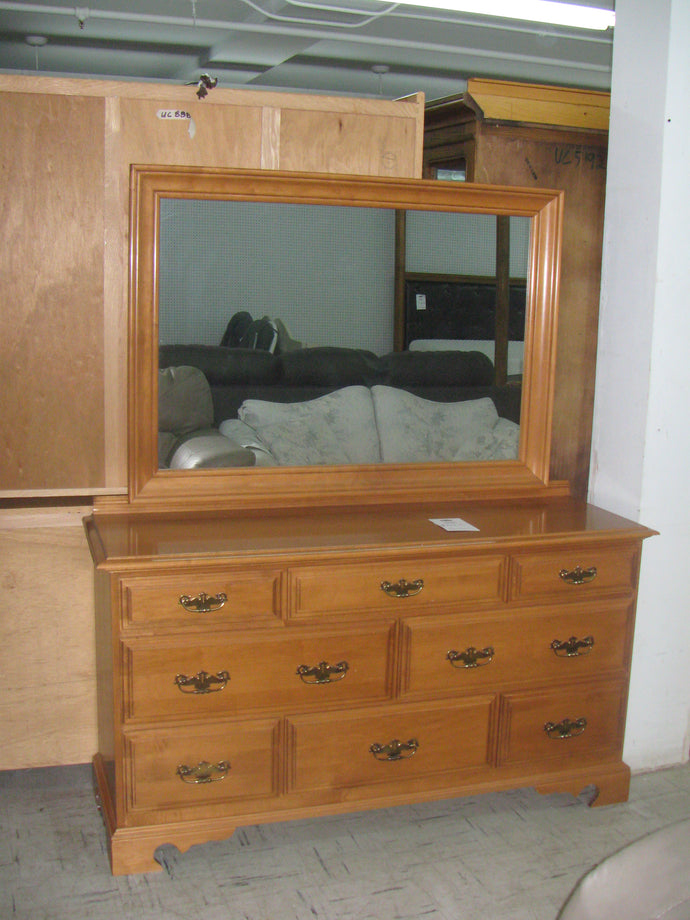 Roxton Solid Maple 8 Drawer Dresser w/ Mirror - Item #UC8894-15