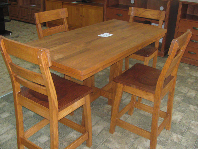 Solid Oak Handmade 5 Piece Dinette Counter Height - Item #UC8954