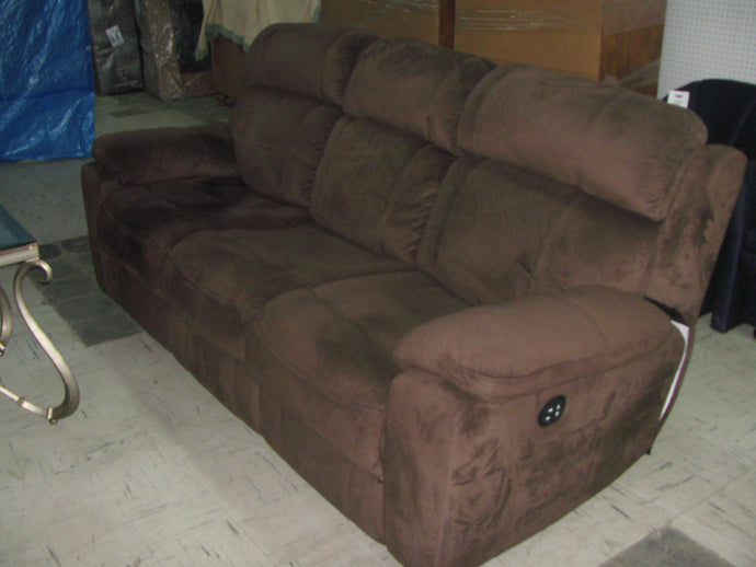 Brown Fabric Power Reclining Sofa w/ Power Headrests - Item #UC9007-2