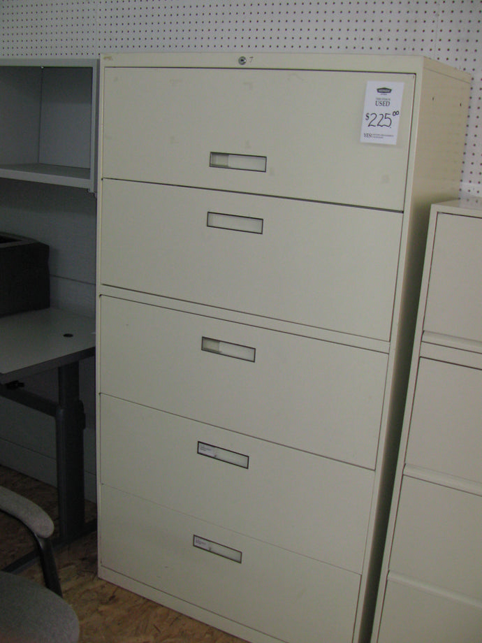 5 Drawer Cream Lateral Filing Cabinet- Item #UC9336-1