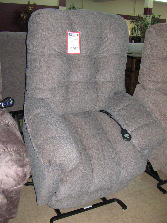 Grey Fabric Power Lift Chair w/ Heat & Massage - 350lb Lift Capacity - Item #4600