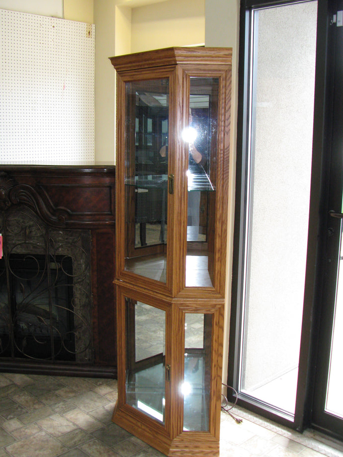 Oak Corner Curio Cabinet- Item #UC9410-2