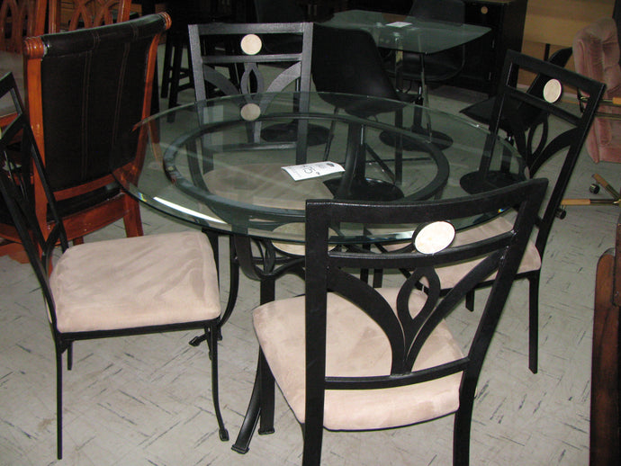 5 Piece Round Glass Dinette - Item #UC9409-3