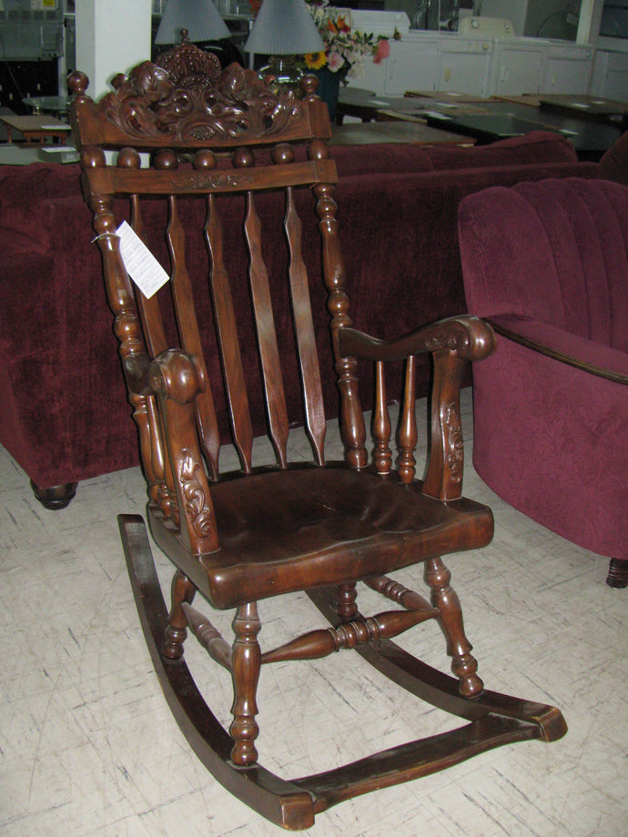 Ornate Wood Rocking Chair - Item #UC9469
