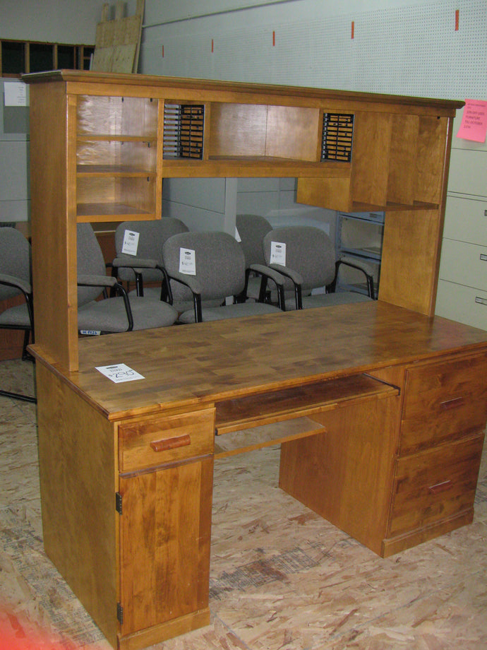 Double Pedestal Desk w/ Hutch - Item #UC9439-3
