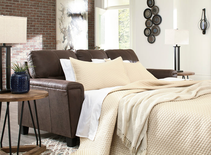 Ashley Navi Brown Queen Fabric Sofa Sleeper - Item #5010