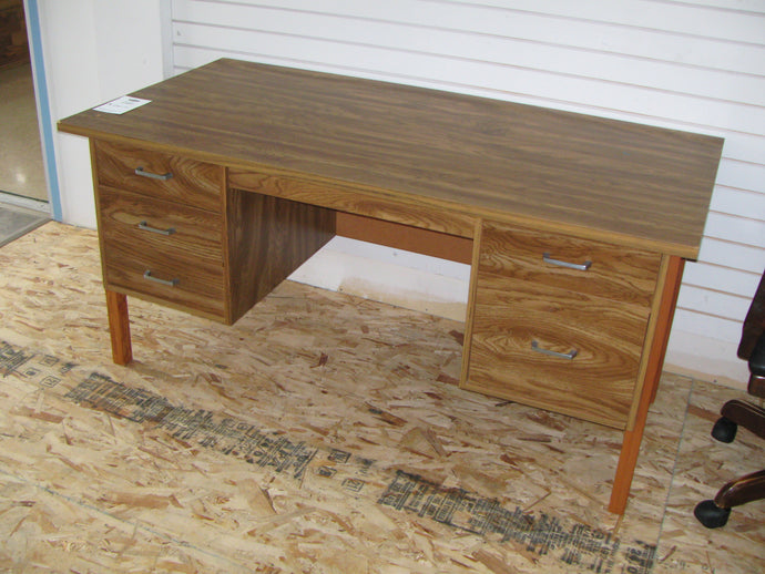 Brown Double Pedestal Desk  - Item #UC8494-7