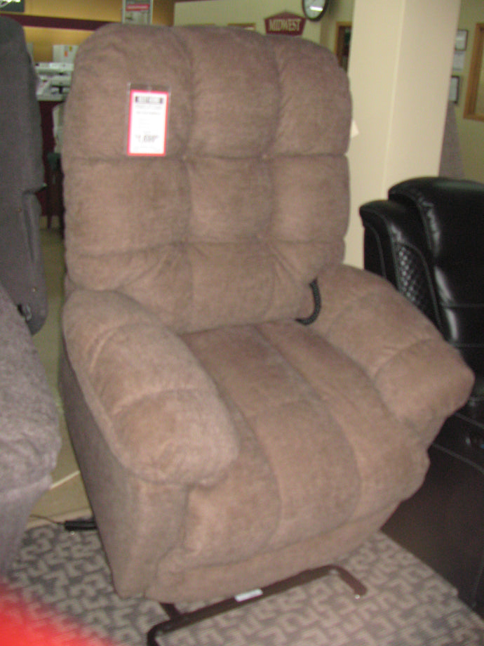 Brown Fabric Power Lift Chair w/ Heat & Massage - 350lb Lift Capacity - Item #4532