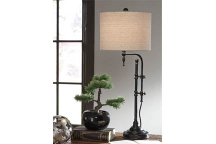 Ashley Sculpural Metal Base Table Lamp w/ Adjustable Arm - Item #10745-MidwestOnMain