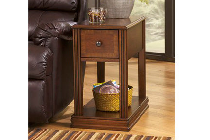 Ashley Medium Brown Chairside Table w/ Drawer - Item #7225-MidwestOnMain