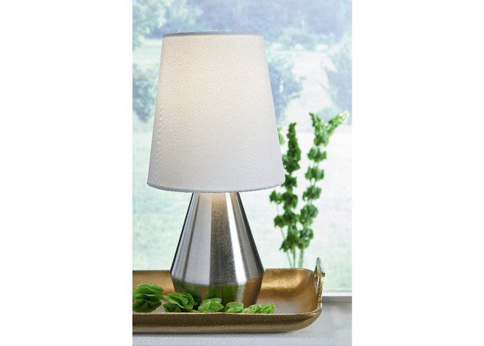 Ashley Silver Lamp w/USB Charger - Item #10711